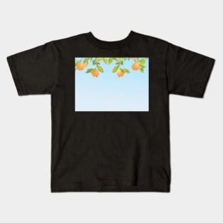 Orange With Leaves Up Blue Sky Kids T-Shirt